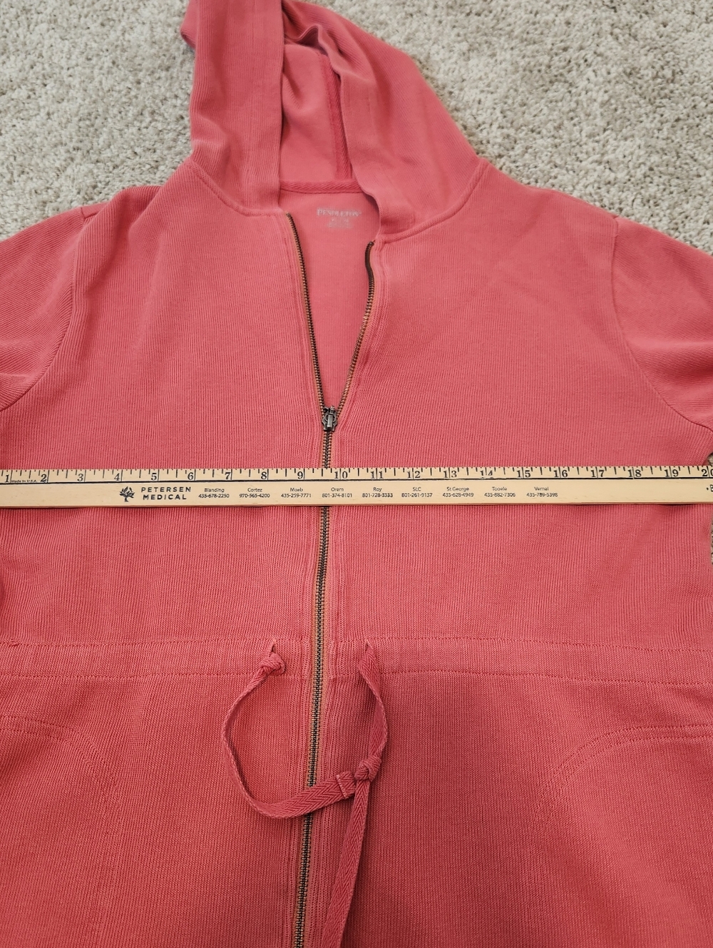 Pendleton 100% Cotton Tie Waist Hooded Sweater Double Zip Size XL - Picture 7 of 8